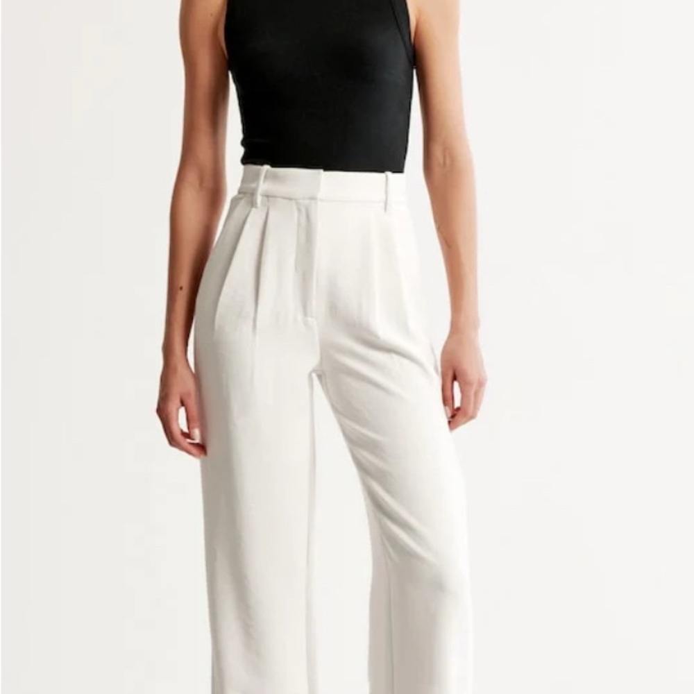 Elegant White Women's Tailored Pants